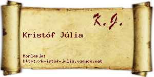 Kristóf Júlia névjegykártya