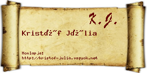 Kristóf Júlia névjegykártya